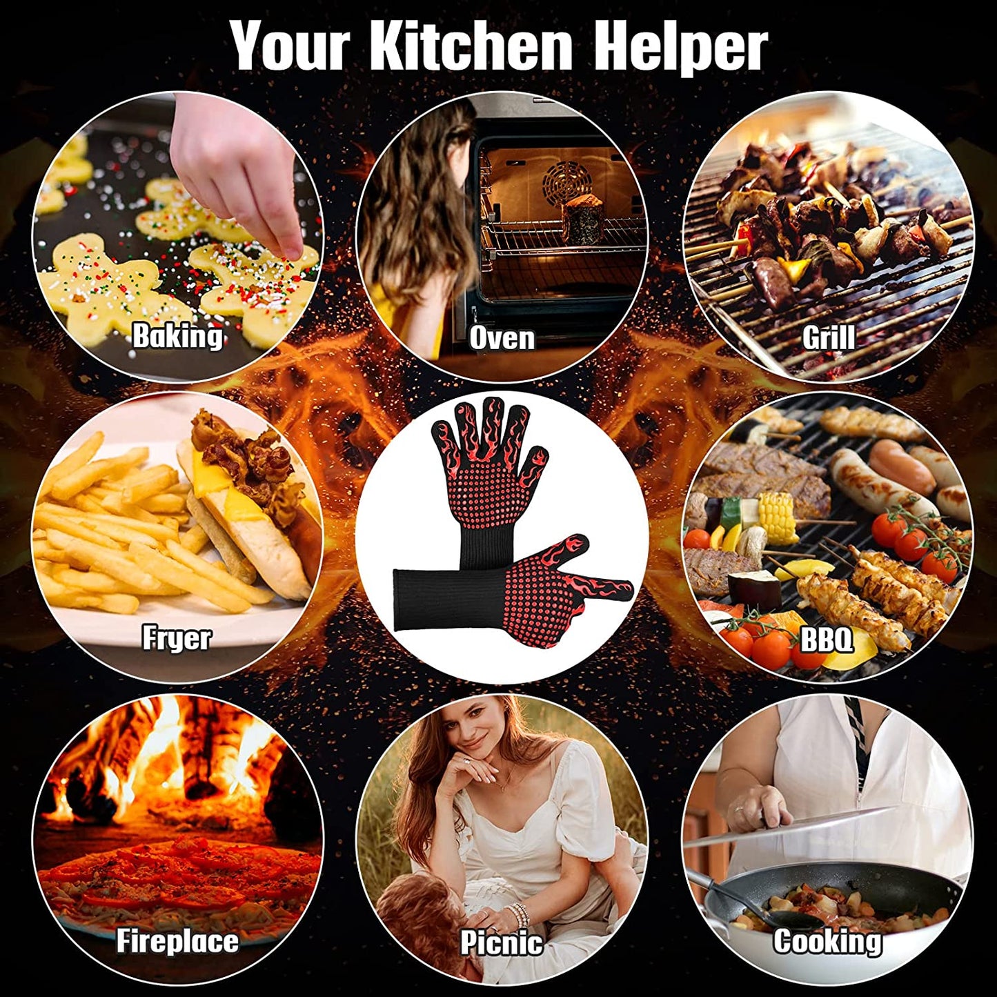 Silicone Culinary Armor BBQ Gloves